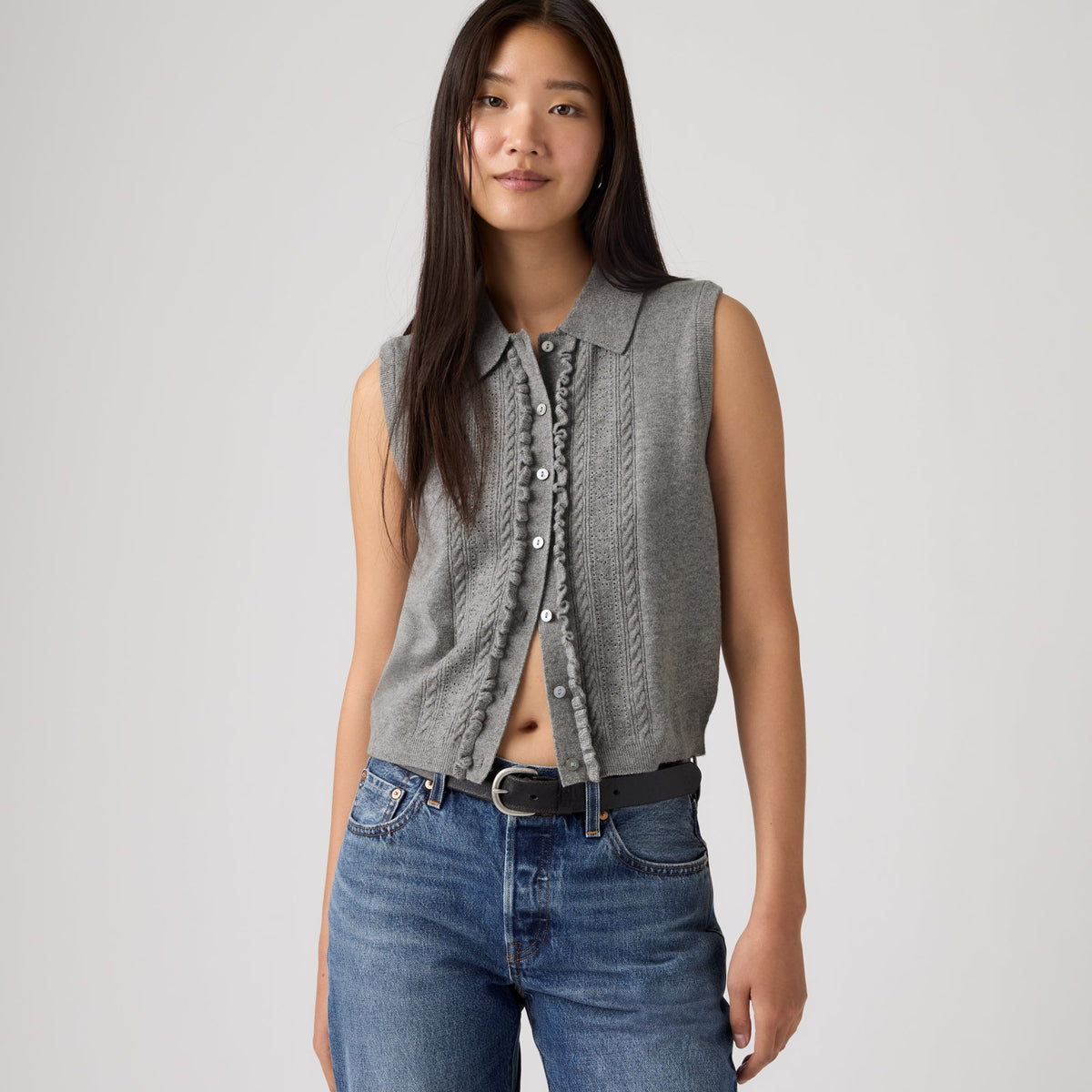 LEVI'S® WOMEN'S SUPERSOFT MINI RUFFLE VEST TOP - MULTI COLOUR