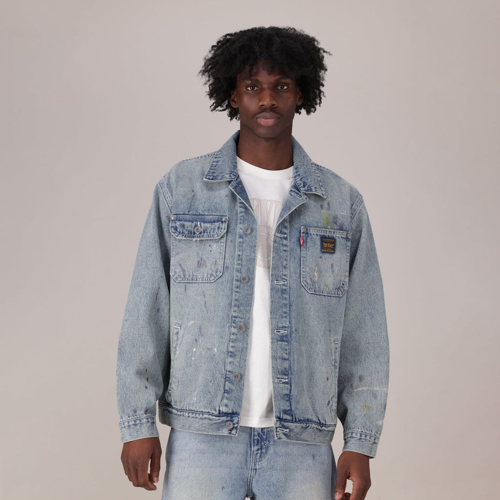 LEVI'S® MEN'S SUNRISE TRUCKER JACKET - MED INDIGO - WORN IN