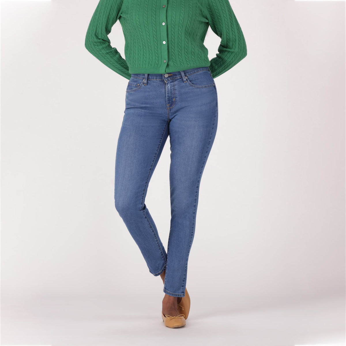 LEVI'S® WOMEN'S CURVY SUPER SKINNY  - MED INDIGO - WORN IN