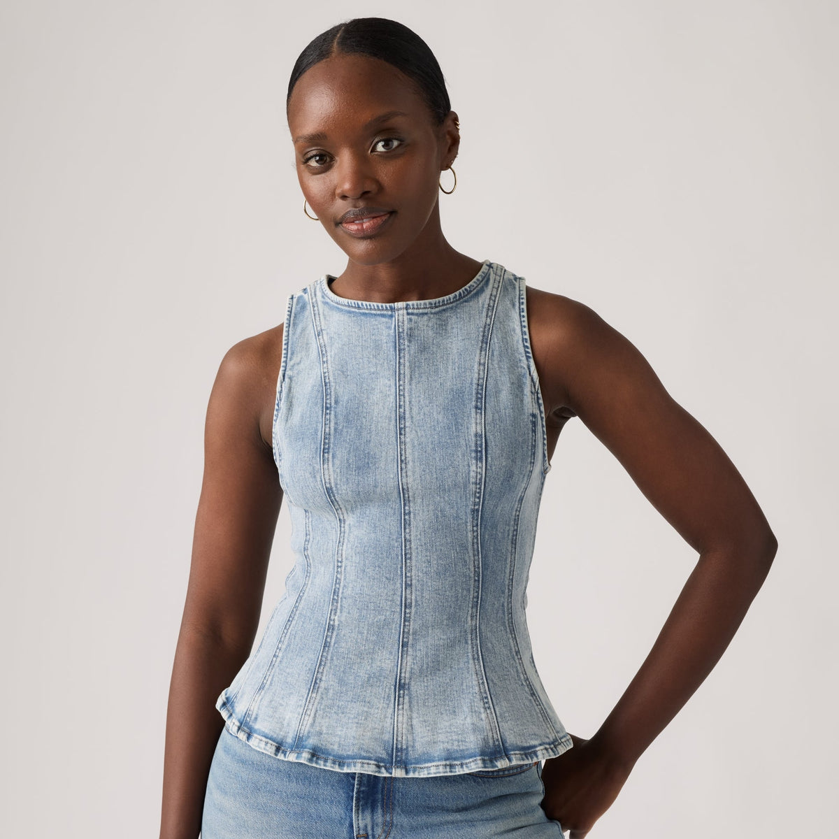 LEVI'S® WOMEN'S LEIGHTON PEPLUM TOP - MULTI COLOUR