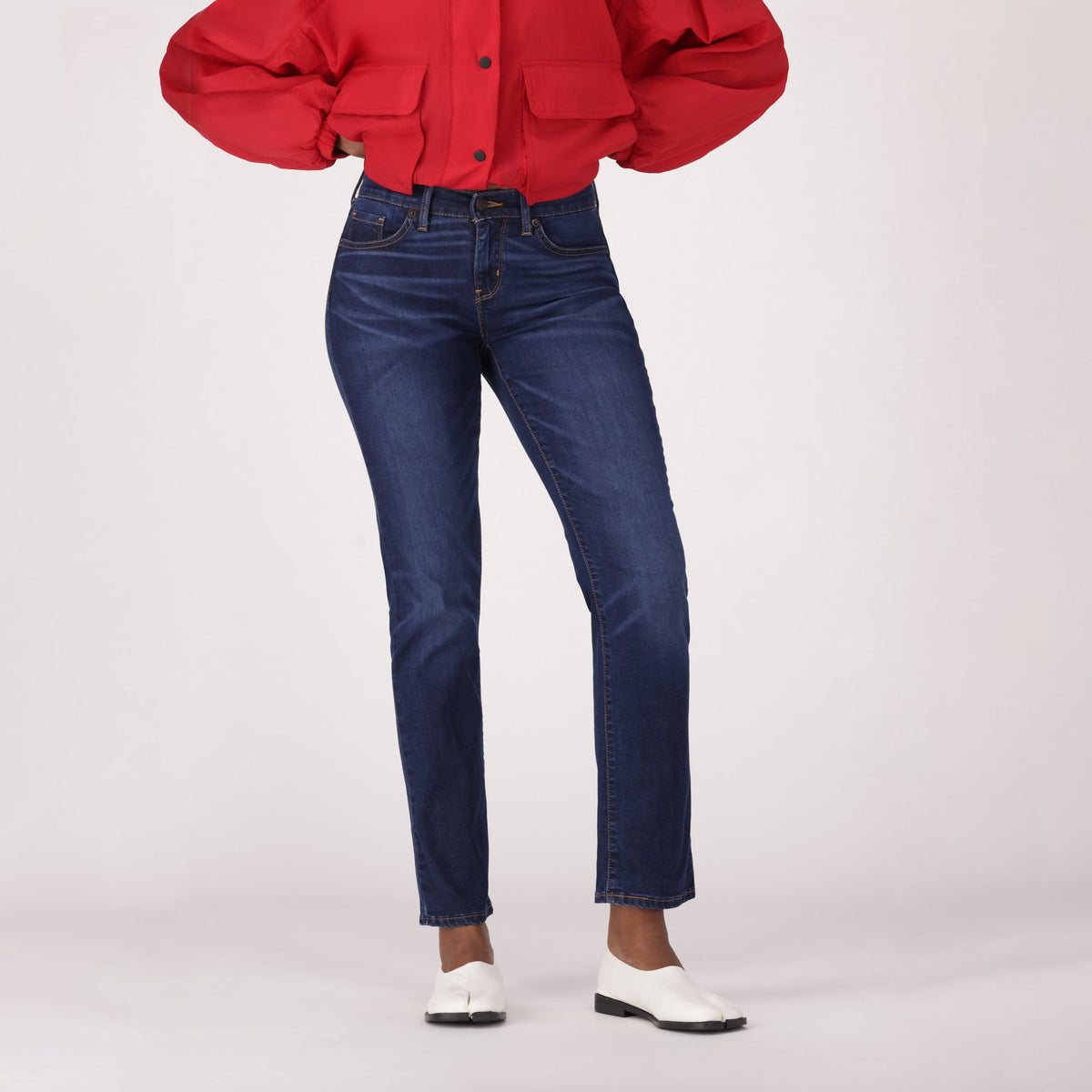 LEVI'S® WOMEN'S CURVY STRAIGHT  - DARK INDIGO - WORN IN